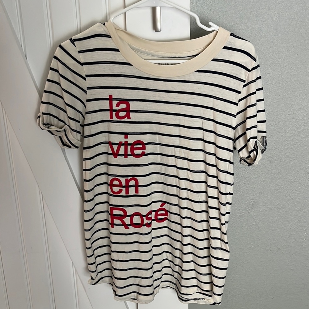 Sol Angeles X Anthropologie striped tee.